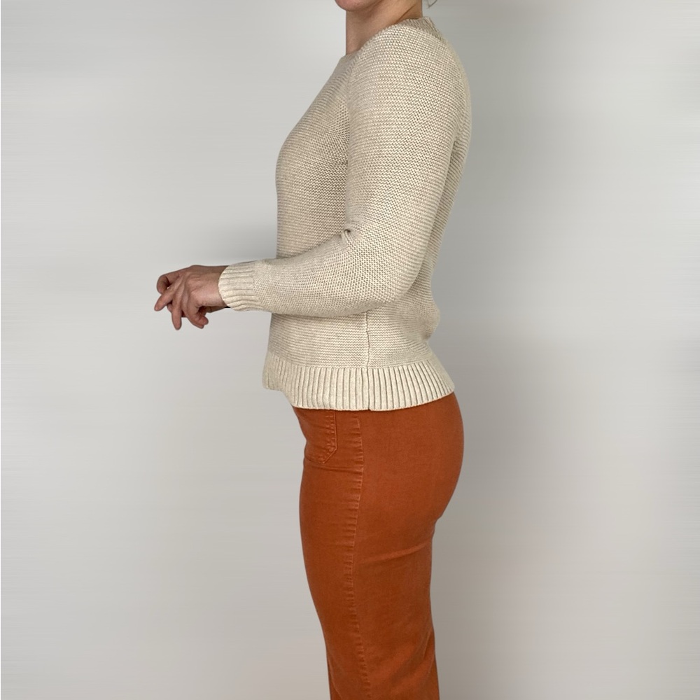 J CREW Crewneck Knit Long Sleeve Pullover Fall Winter Tan - Picture 3 of 5